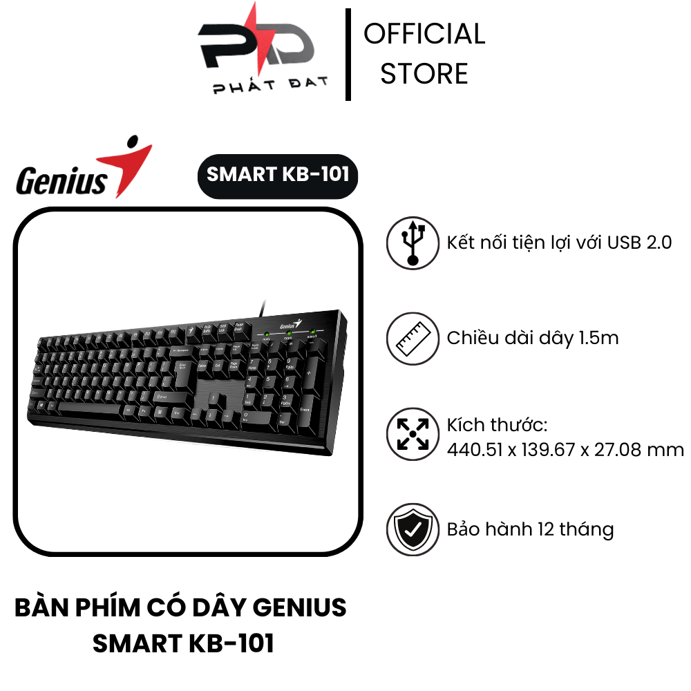 Bàn phím Genius có dây - thông số