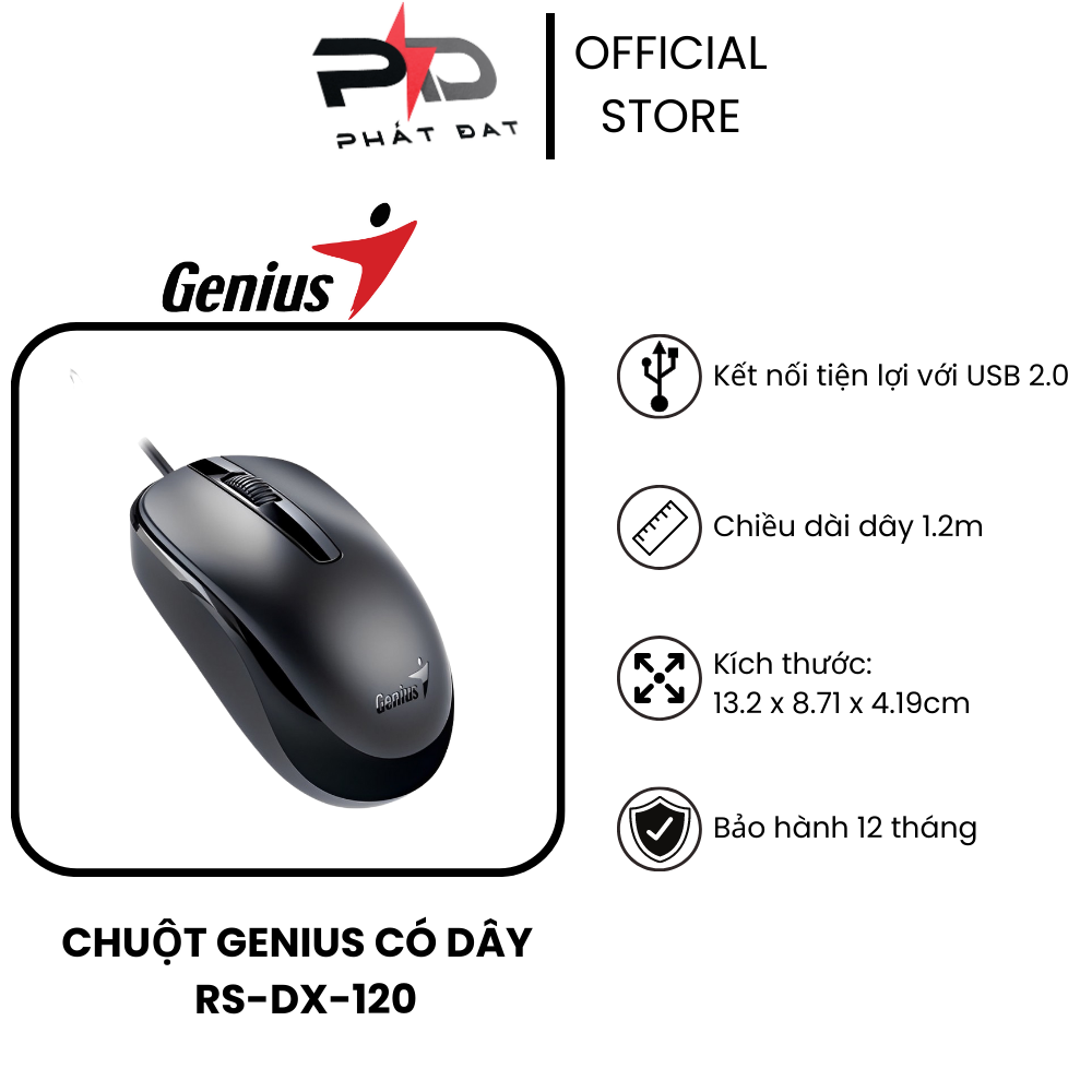 Chuột genius có dây - thông số